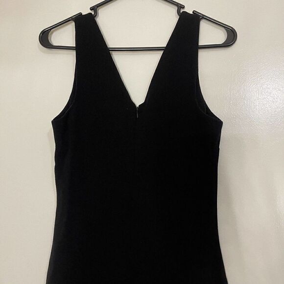 Dolce & gabbana wool black knit sleeveless vneck midi dress size US 6 - Picture 2 of 8